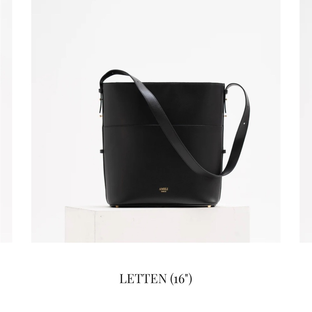 Ameli Zurich black leather laptop tote